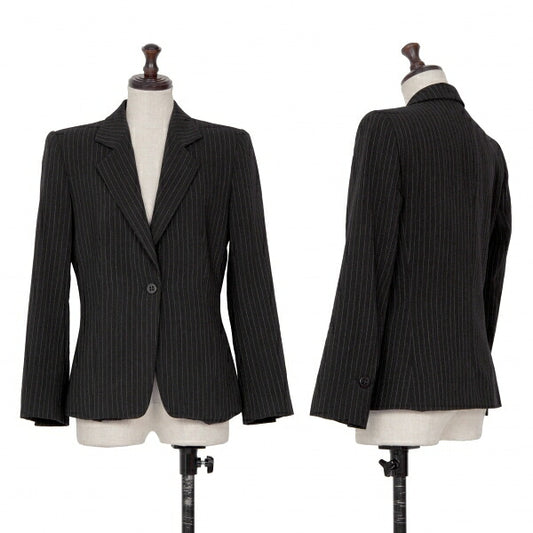 ARMANI COLLEZIONI Pinstripe 1 Button Jacket Black Size 38