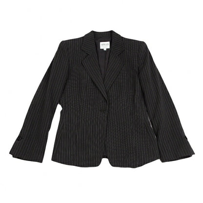 ARMANI COLLEZIONI Pinstripe 1 Button Jacket Black Size 38