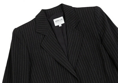 ARMANI COLLEZIONI Pinstripe 1 Button Jacket Black Size 38