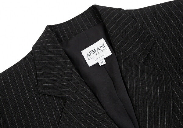 ARMANI COLLEZIONI Pinstripe 1 Button Jacket Black Size 38