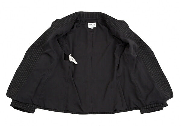 ARMANI COLLEZIONI Pinstripe 1 Button Jacket Black Size 38