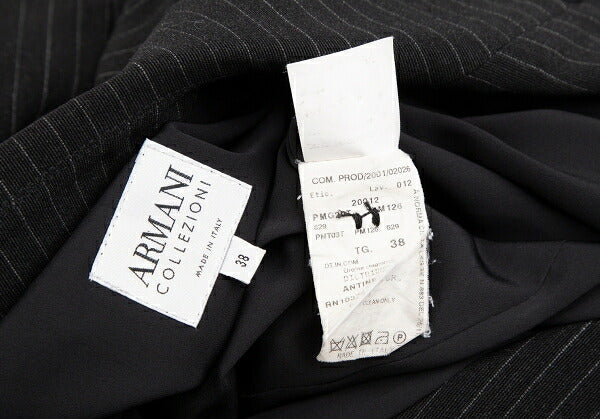 ARMANI COLLEZIONI Pinstripe 1 Button Jacket Black Size 38