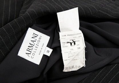 ARMANI COLLEZIONI Pinstripe 1 Button Jacket Black Size 38