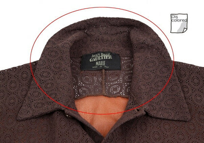 Jean Paul GAULTIER MAILLE Lace Power Net Shirt Brown Size S