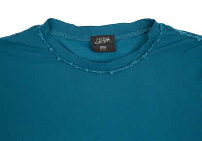 Jean Paul GAULTIER FEMME Yarn Stitch Mesh Top Blue Size 40