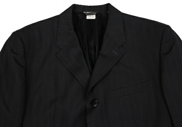 GIANNI VERSACE Black Silk Pinstripe 3-Button Jacket Size 48