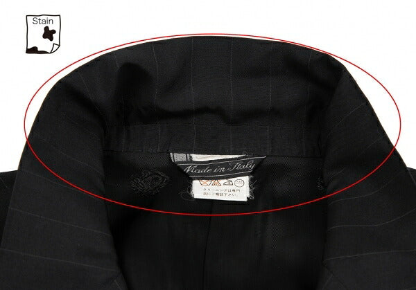 GIANNI VERSACE Black Silk Pinstripe 3-Button Jacket Size 48