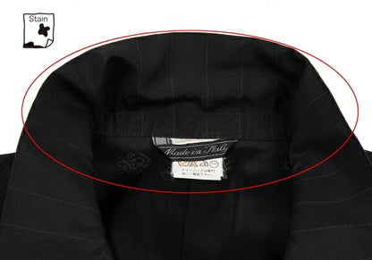 GIANNI VERSACE Black Silk Pinstripe 3-Button Jacket Size 48