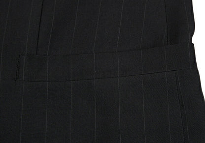 GIANNI VERSACE Black Silk Pinstripe 3-Button Jacket Size 48