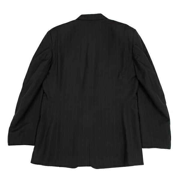 GIANNI VERSACE Black Silk Pinstripe 3-Button Jacket Size 48