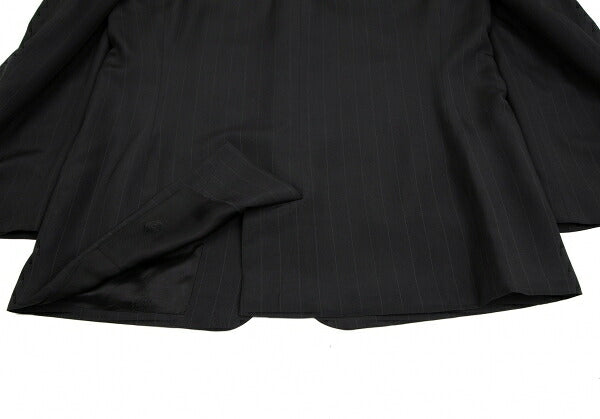 GIANNI VERSACE Black Silk Pinstripe 3-Button Jacket Size 48