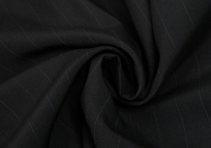 GIANNI VERSACE Black Silk Pinstripe 3-Button Jacket Size 48