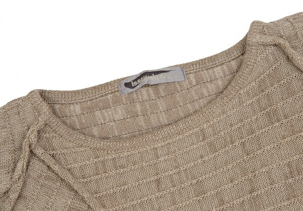 ISSEY MIYAKE MEN Ribbed Weave Patchwork Sweater Beige Size M