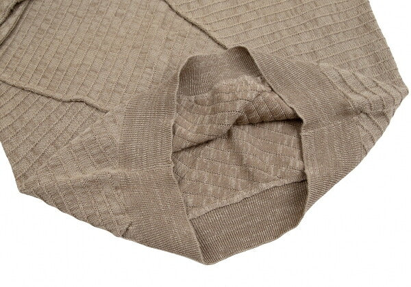 ISSEY MIYAKE MEN Ribbed Weave Patchwork Sweater Beige Size M