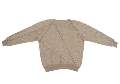 ISSEY MIYAKE MEN Ribbed Weave Patchwork Sweater Beige Size M