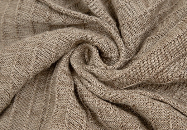 ISSEY MIYAKE MEN Ribbed Weave Patchwork Sweater Beige Size M