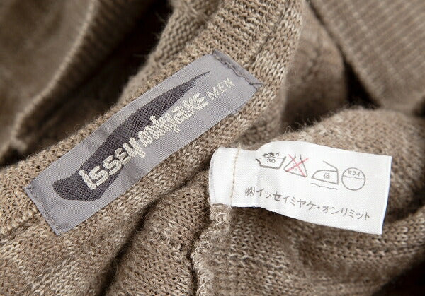 ISSEY MIYAKE MEN Ribbed Weave Patchwork Sweater Beige Size M