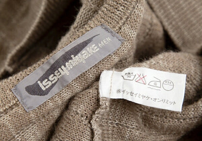 ISSEY MIYAKE MEN Ribbed Weave Patchwork Sweater Beige Size M