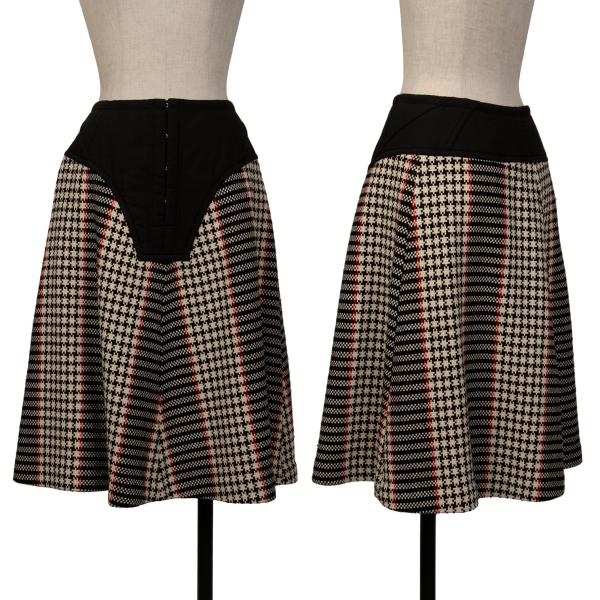 COMME des GARCONS Check Tweed Skirt Black/White Size S