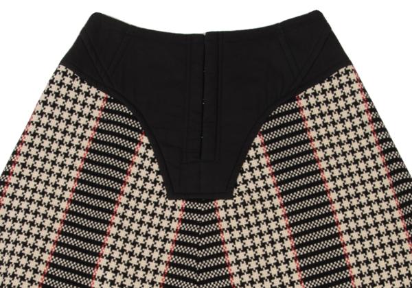 COMME des GARCONS Check Tweed Skirt Black/White Size S