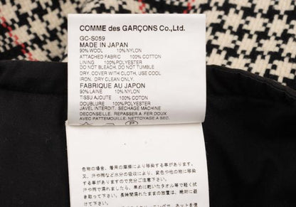 COMME des GARCONS Check Tweed Skirt Black/White Size S