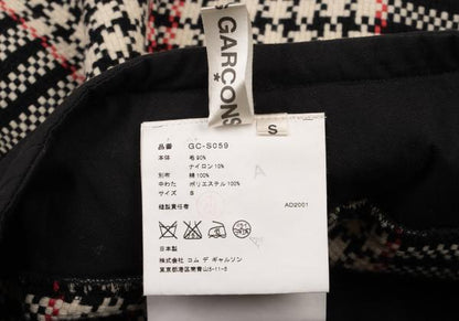 COMME des GARCONS Check Tweed Skirt Black/White Size S
