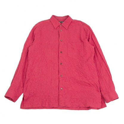 ISSEY MIYAKE MEN Cotton Wrinkle Pleat Shirt Red Size 3