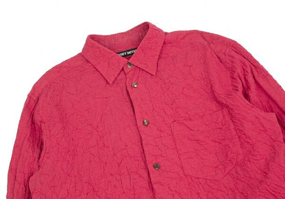 ISSEY MIYAKE MEN Cotton Wrinkle Pleat Shirt Red Size 3