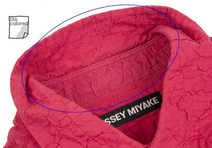 ISSEY MIYAKE MEN Cotton Wrinkle Pleat Shirt Red Size 3