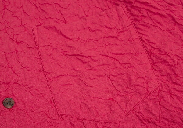 ISSEY MIYAKE MEN Cotton Wrinkle Pleat Shirt Red Size 3