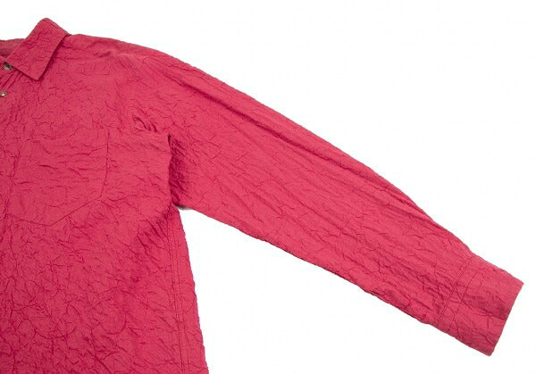 ISSEY MIYAKE MEN Cotton Wrinkle Pleat Shirt Red Size 3