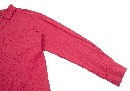 ISSEY MIYAKE MEN Cotton Wrinkle Pleat Shirt Red Size 3