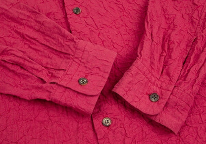 ISSEY MIYAKE MEN Cotton Wrinkle Pleat Shirt Red Size 3