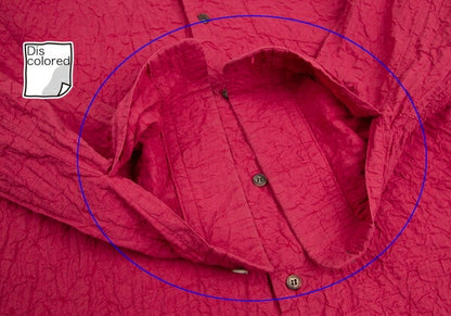ISSEY MIYAKE MEN Cotton Wrinkle Pleat Shirt Red Size 3