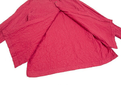 ISSEY MIYAKE MEN Cotton Wrinkle Pleat Shirt Red Size 3