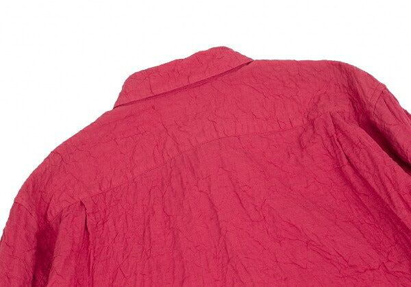 ISSEY MIYAKE MEN Cotton Wrinkle Pleat Shirt Red Size 3