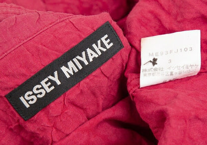 ISSEY MIYAKE MEN Cotton Wrinkle Pleat Shirt Red Size 3