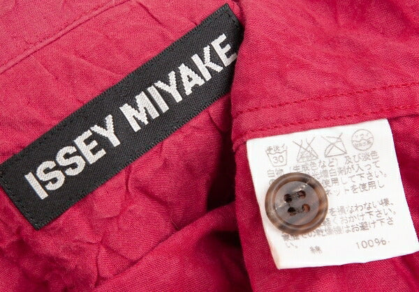 ISSEY MIYAKE MEN Cotton Wrinkle Pleat Shirt Red Size 3