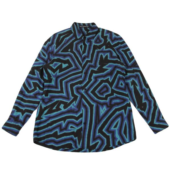 ISSEY MIYAKE MEN 14AW Blue Psychedelic Print Shirt Size 4
