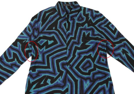 ISSEY MIYAKE MEN 14AW Blue Psychedelic Print Shirt Size 4