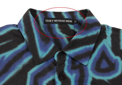ISSEY MIYAKE MEN 14AW Blue Psychedelic Print Shirt Size 4
