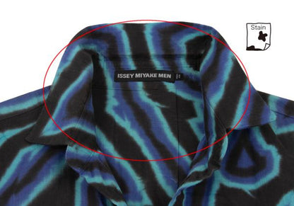 ISSEY MIYAKE MEN 14AW Blue Psychedelic Print Shirt Size 4