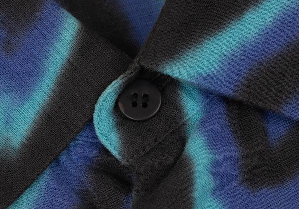 ISSEY MIYAKE MEN 14AW Blue Psychedelic Print Shirt Size 4