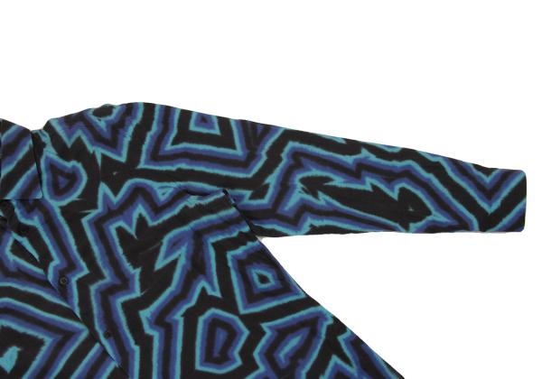 ISSEY MIYAKE MEN 14AW Blue Psychedelic Print Shirt Size 4