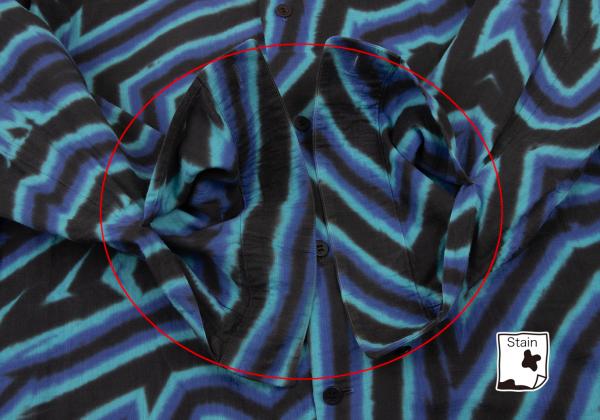 ISSEY MIYAKE MEN 14AW Blue Psychedelic Print Shirt Size 4