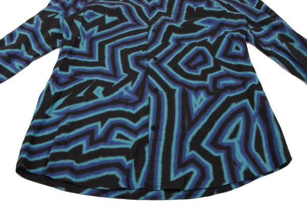 ISSEY MIYAKE MEN 14AW Blue Psychedelic Print Shirt Size 4