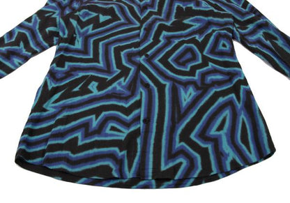 ISSEY MIYAKE MEN 14AW Blue Psychedelic Print Shirt Size 4