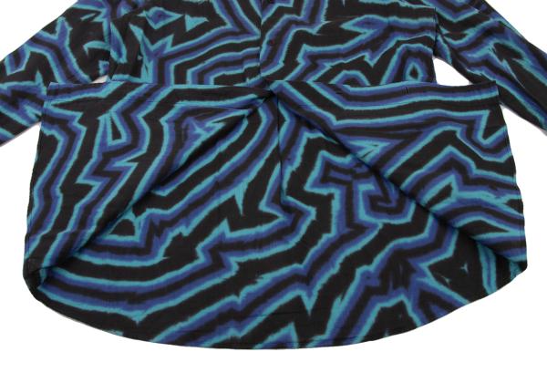ISSEY MIYAKE MEN 14AW Blue Psychedelic Print Shirt Size 4