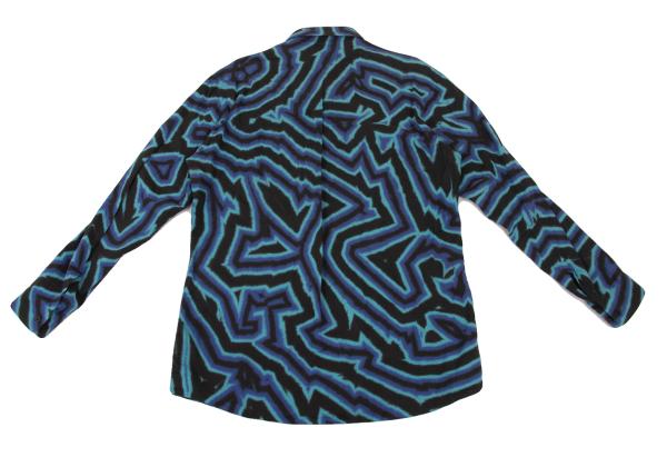 ISSEY MIYAKE MEN 14AW Blue Psychedelic Print Shirt Size 4