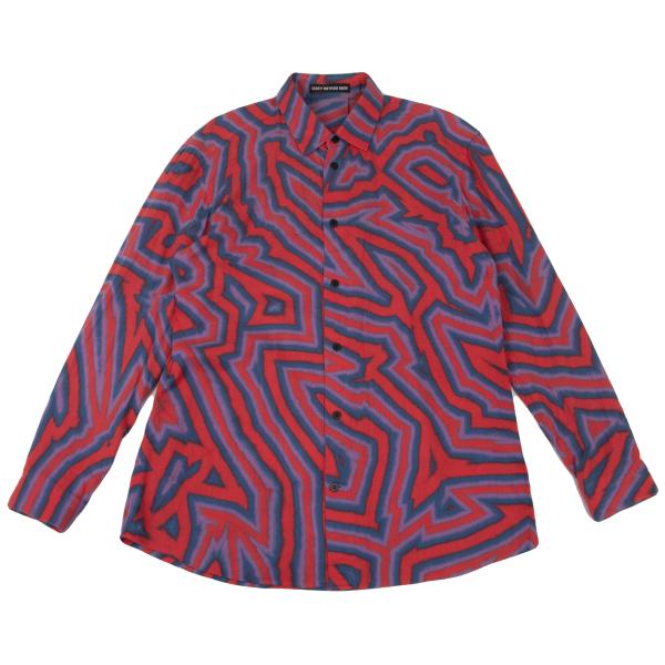 ISSEY MIYAKE MEN 14AW Psychedelic Line Shirt Red Size 4